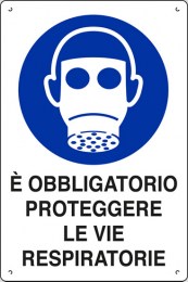 cartello polionda È obbligatorio proteggere le vie respiratorie 