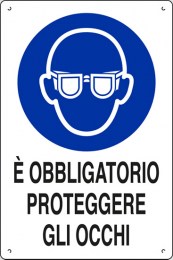 cartello polionda È obbligatorio proteggere gli occhi 