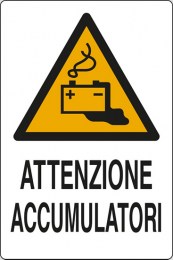 cartello attenzione accumulatori 